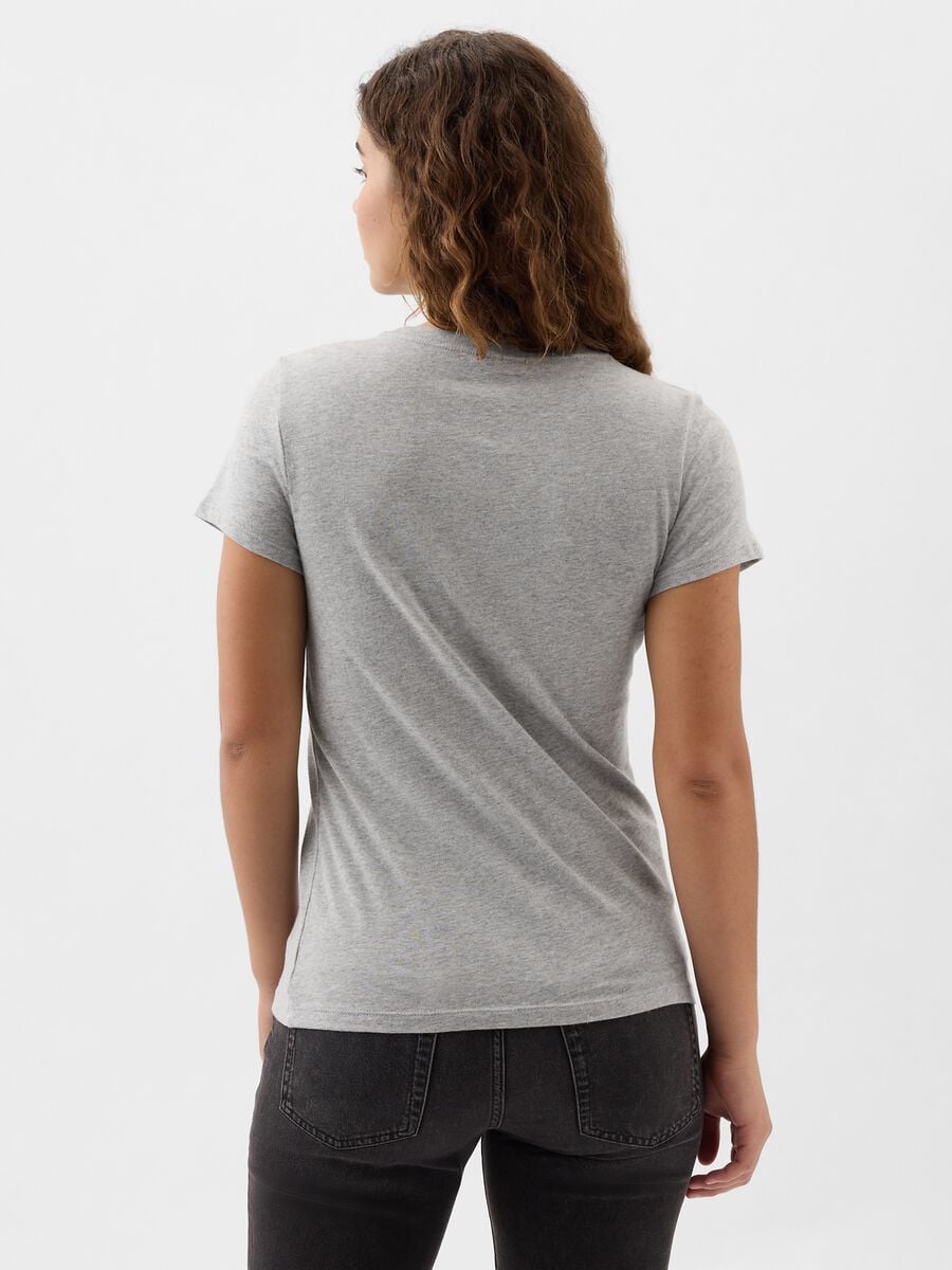 T-shirt grigio chiaro in puro cotone con logo GAP_2