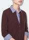 Cardigan marrone girocollo in misto lyocell e lana over fit_2