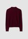 Red pure wool cardigan with polo collar, regular fit_2