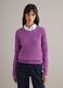 Purple pure cotton regular fit cable knit jumper_0