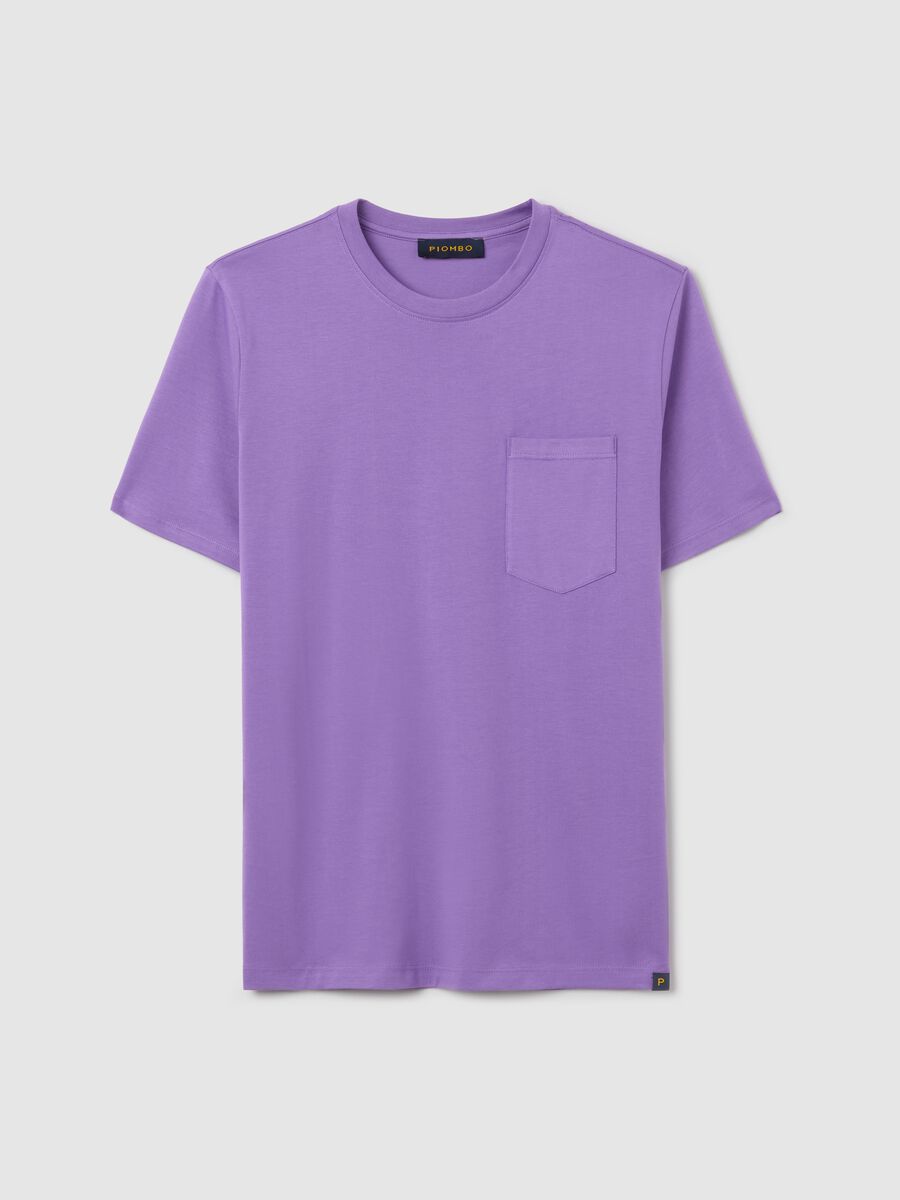 Purple pure cotton Piombo T-shirt_4