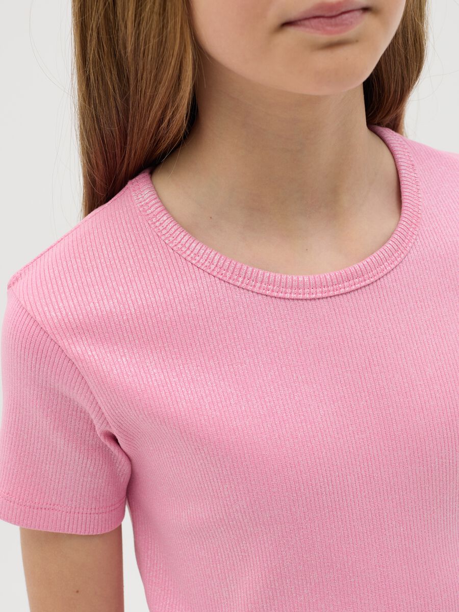 Pink stretch cotton T-shirt OVS Kids_1