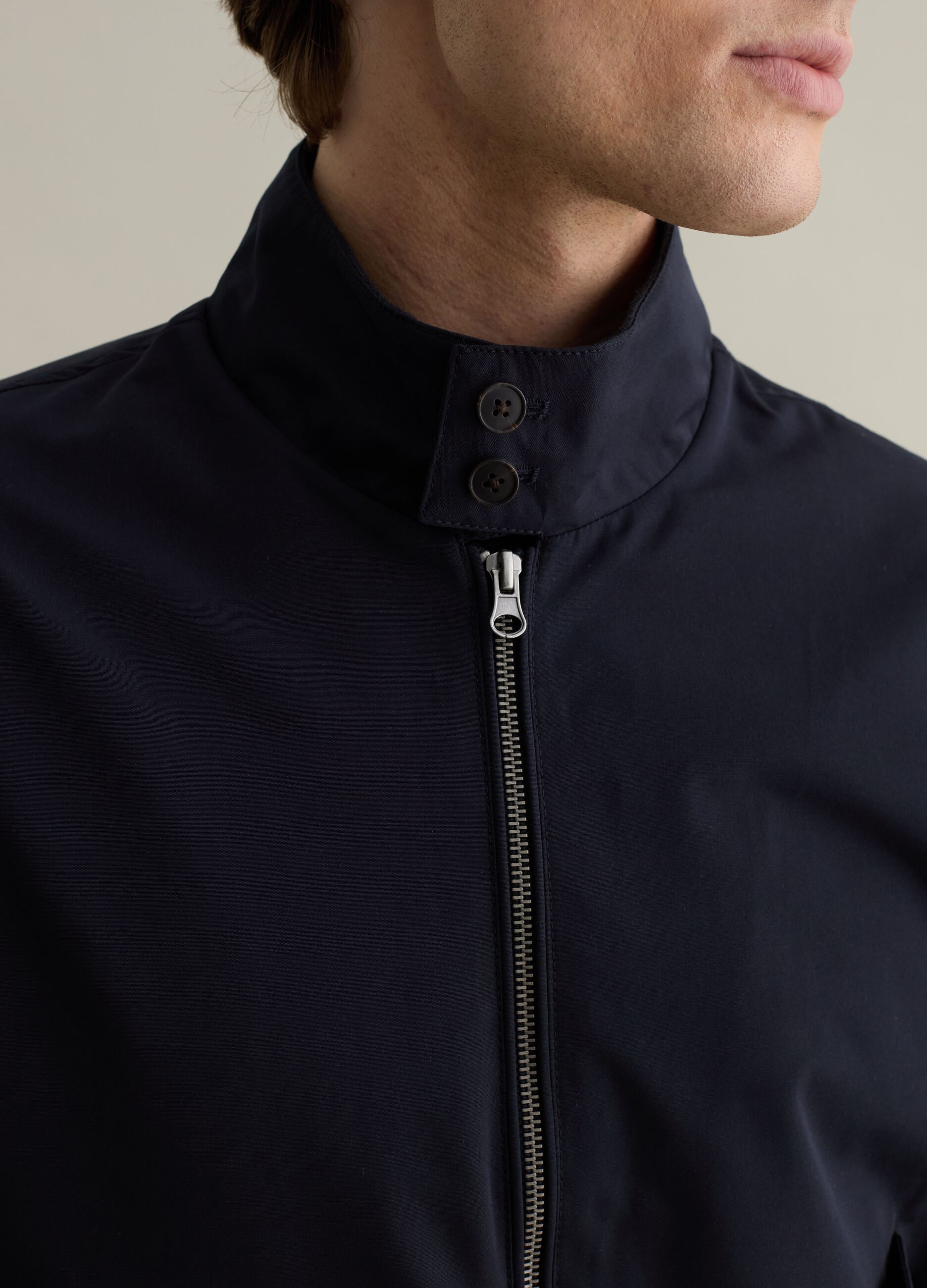 Full-zip bomber jacket with high neck