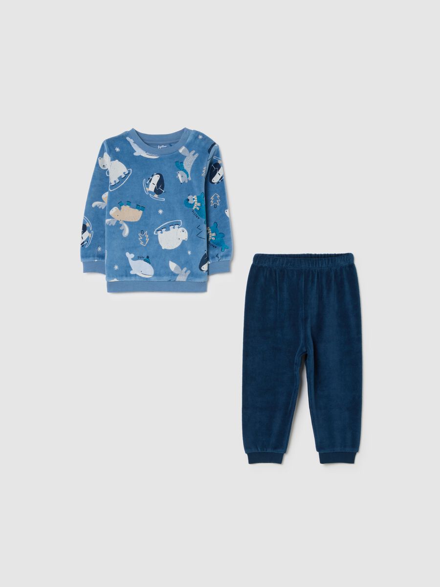 Pigiama da neonato in misto cotone blu regular fit_0