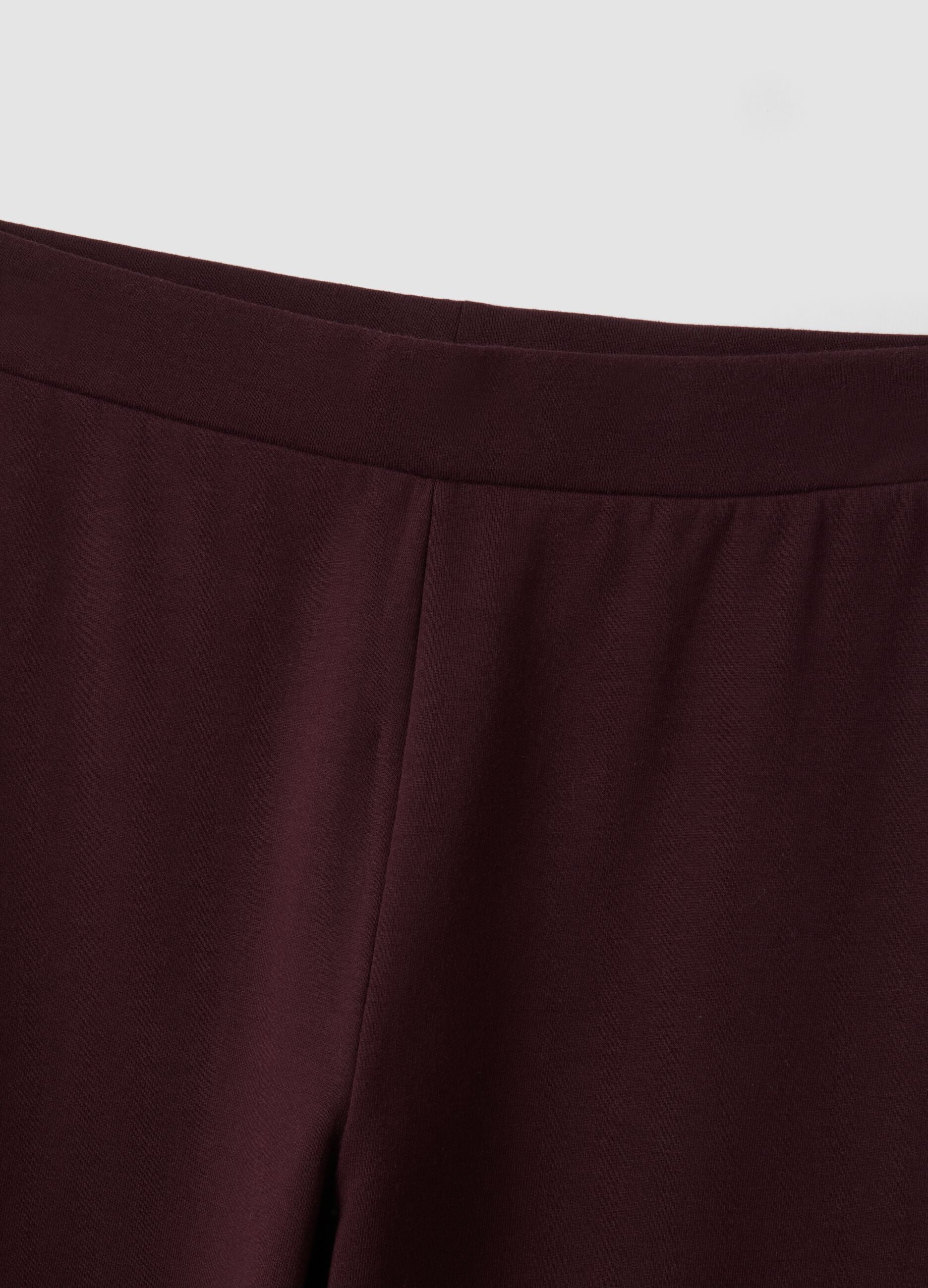Plum purple flared leggings in stretch cotton