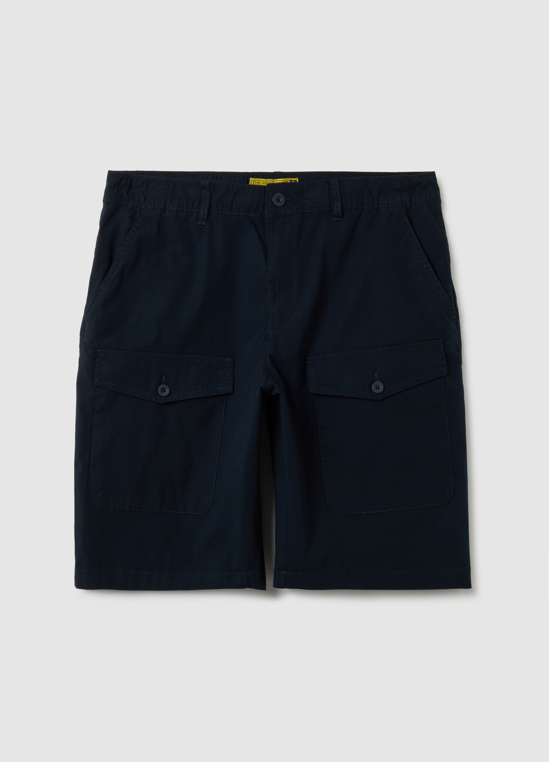 Men's blue cotton Bermuda shorts regular fit