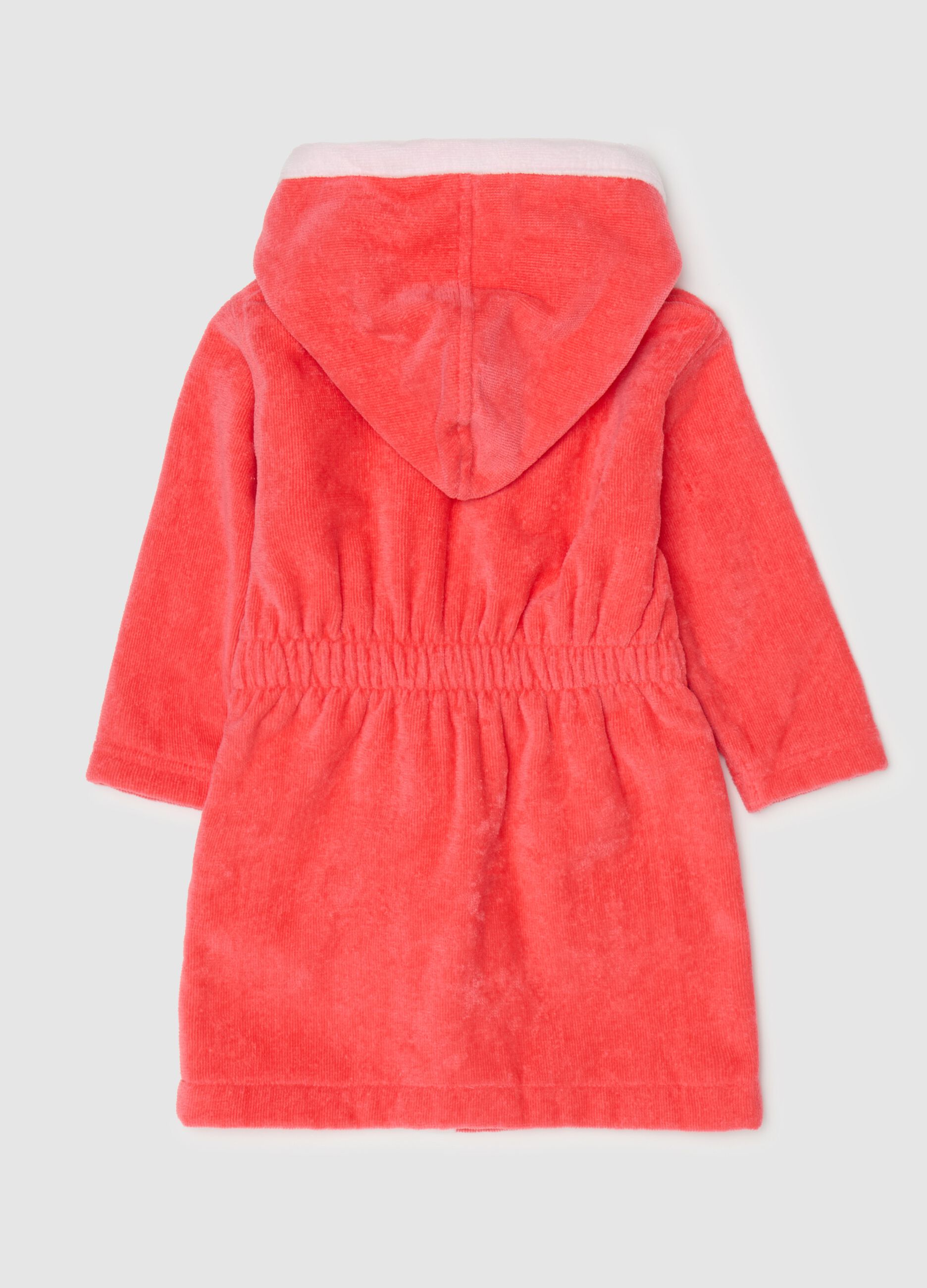 Cotton bathrobe with kitten embroidery