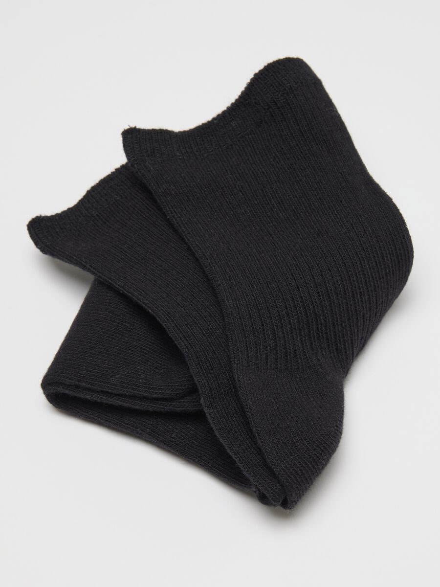 Black cotton blend socks_2