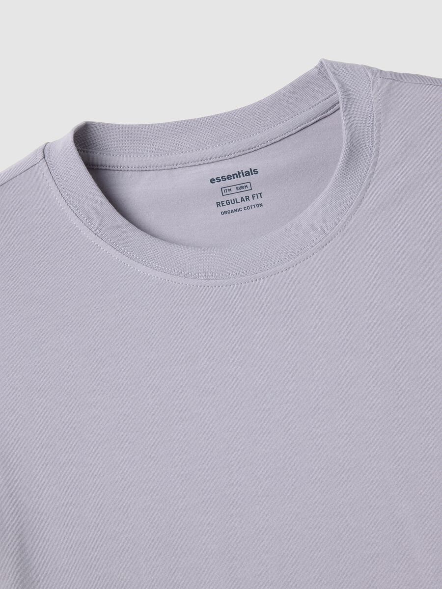 Grey long sleeve stretch cotton regular fit T-shirt_5