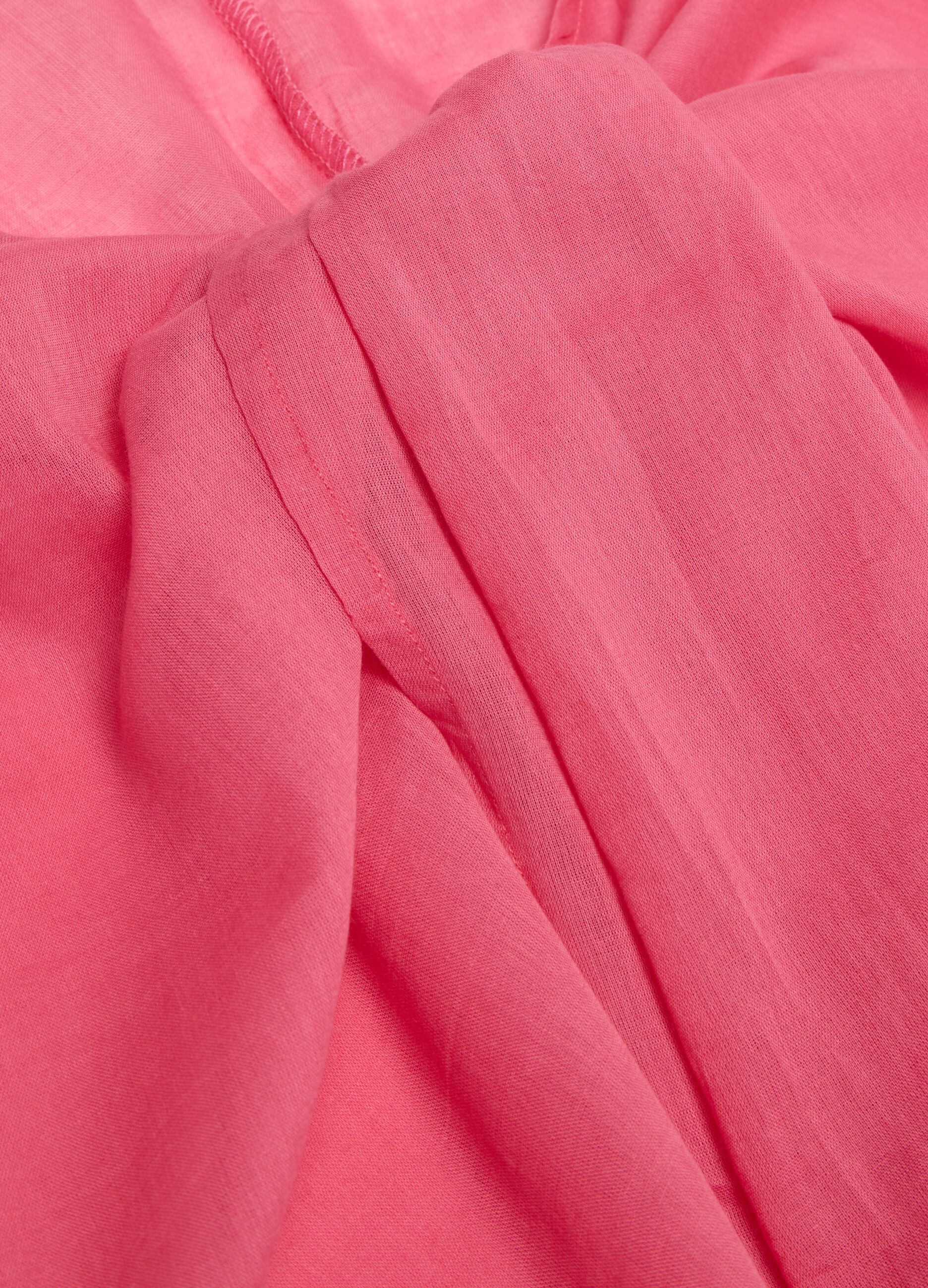Women's pink, regular-fit beach cover-up in 100% cotton