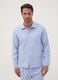 Blue striped pyjamas in pure organic cotton with collar_1