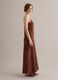 Long brown crochet dress with V-neck, regular fit_2