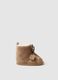 Brown Christmas booties for newborns shaped like reindeer_0