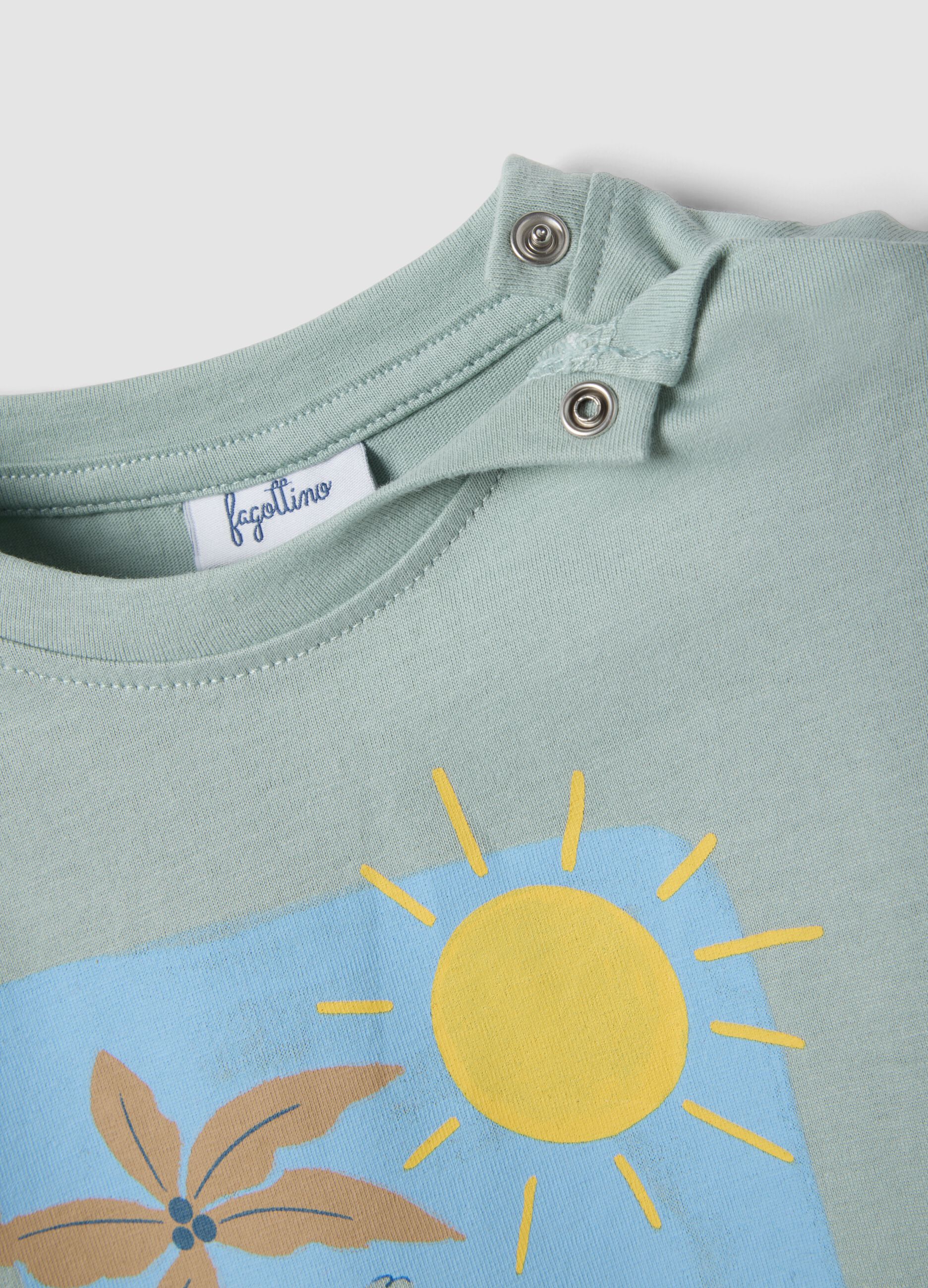 Grey pure cotton boys&rsquo; T-shirt with print