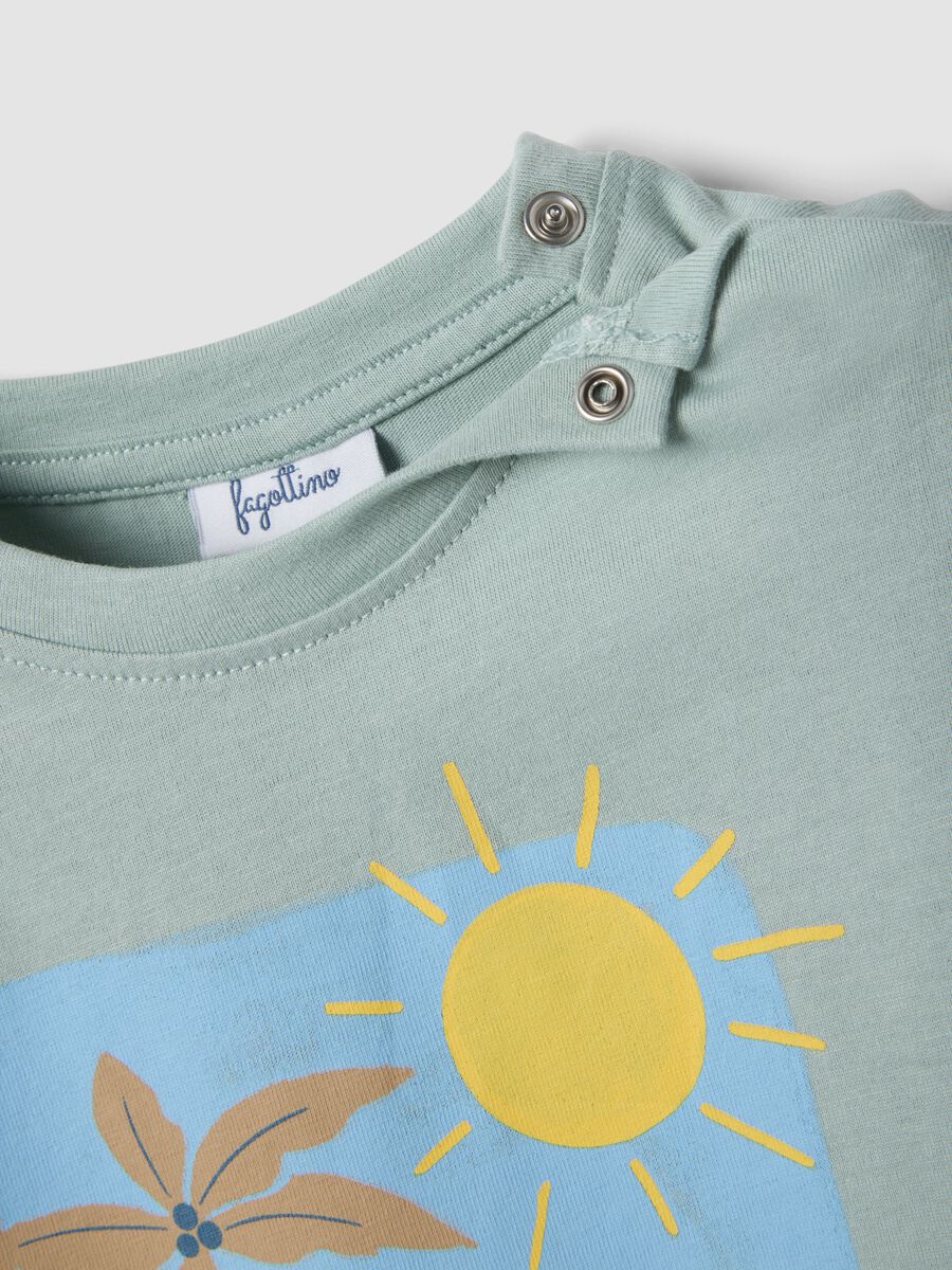 T-shirt in puro cotone grigia per bimbo con stampa_2