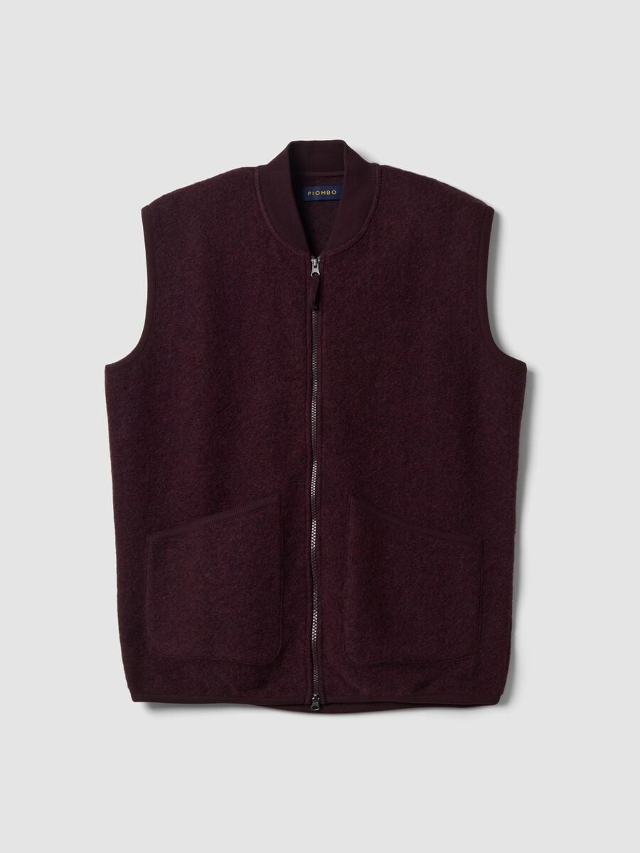 Purple wool-blend gilet with zip_0