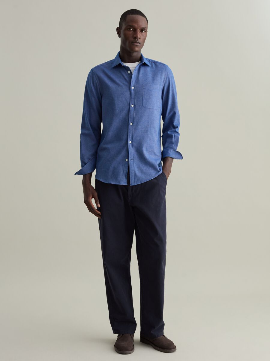 Cotton twill shirt with pocket_1