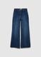 Wide-leg blue denim trousers with regular fit_0