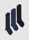 Tripack stretch blue cotton blend socks_0