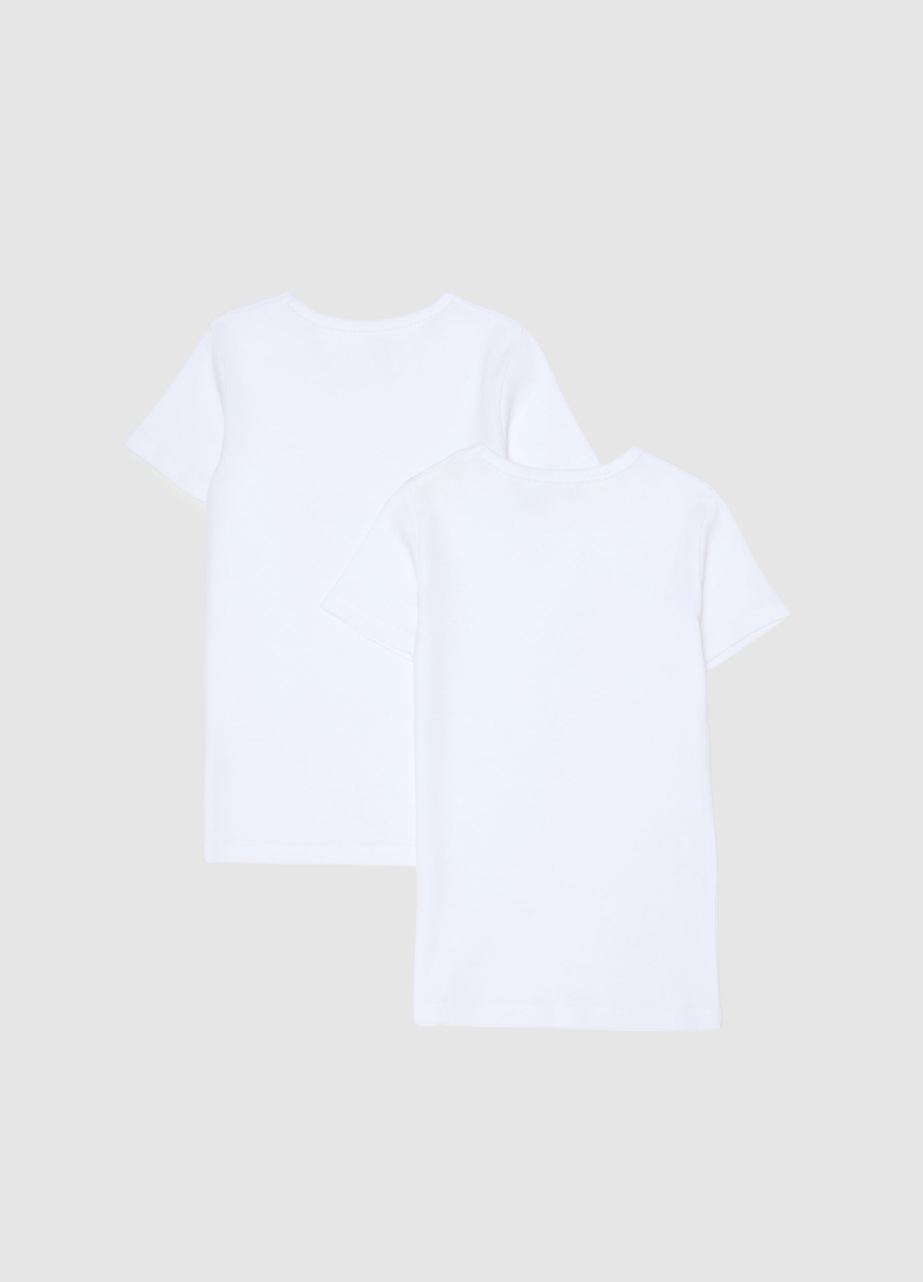 Pack of two white girls' t-shirts in pure cotton regular fit
