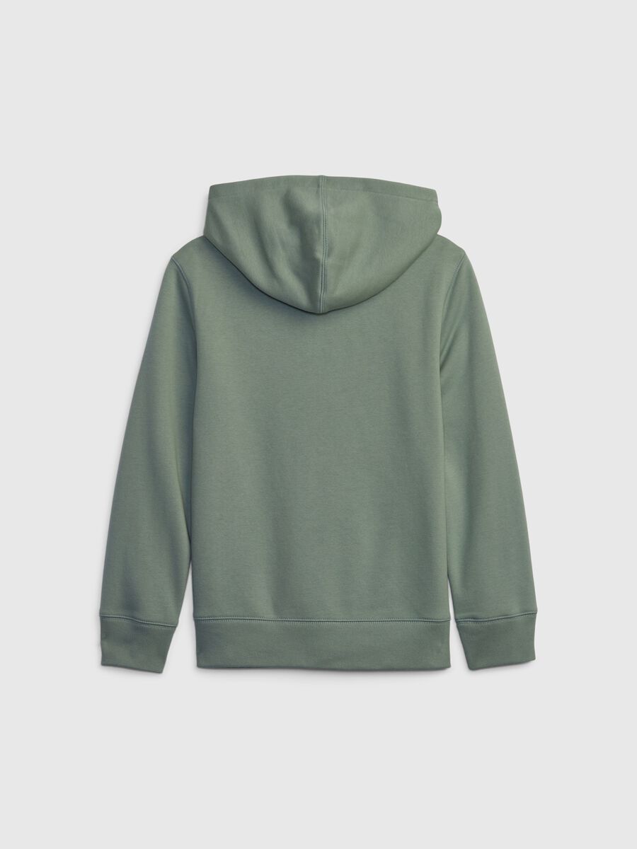 Full-zip sweatshirt with hood and logo embroidery_1