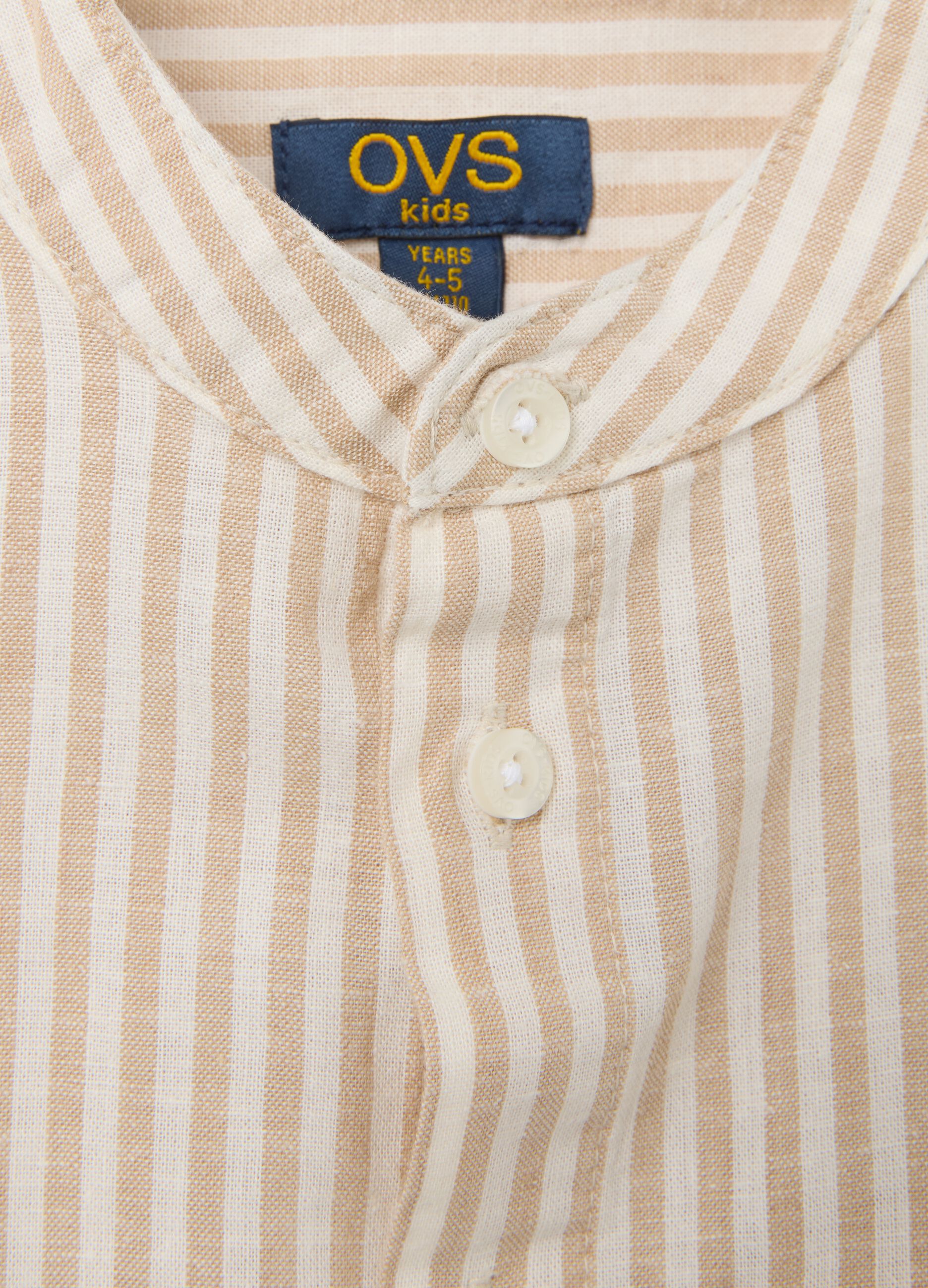 Multicoloured regular fit cotton blend child's shirt with chest pocket