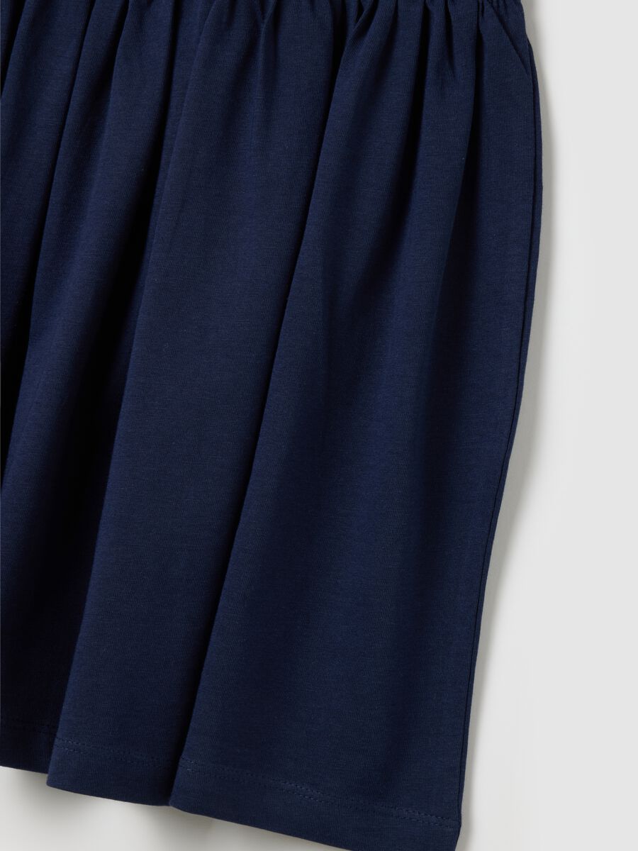 Regular fit blue cotton dress for girls_2