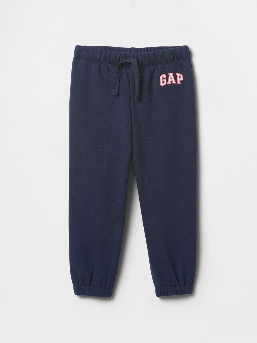 Pantaloni jogger blu in misto cotone con logo GAP_0