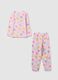 Velour pyjamas with multicoloured hearts print_1