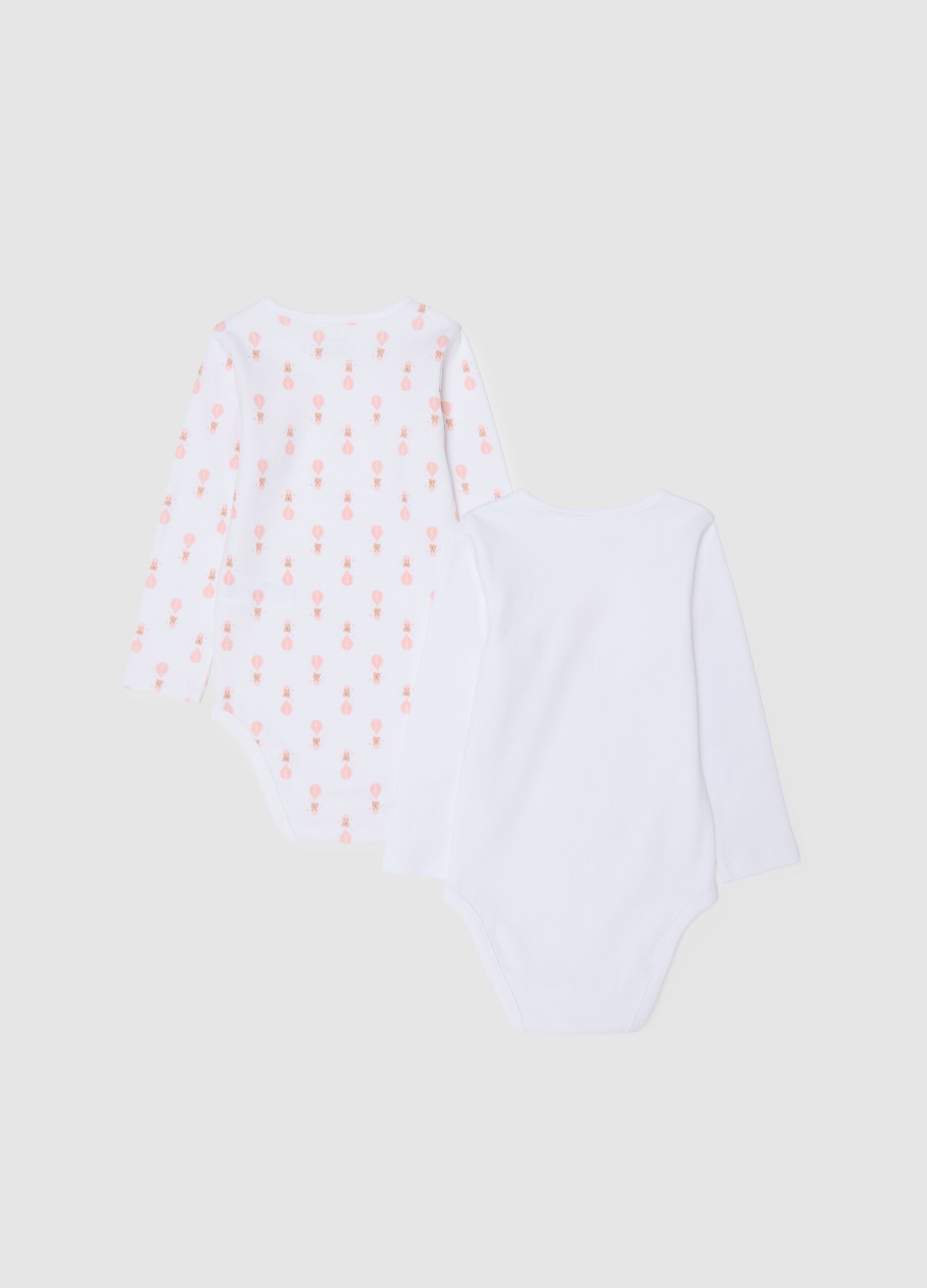White and Pink Cotton Bodysuit for Girls