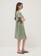 Green pure linen dress with patch pockets, regular fit_2