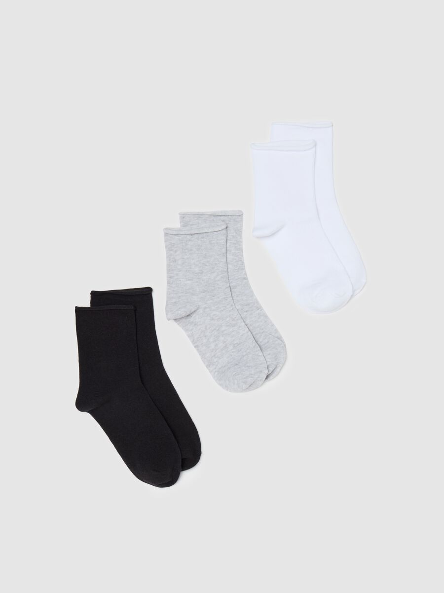 Tripack calze corte con piccolo risvolto_0