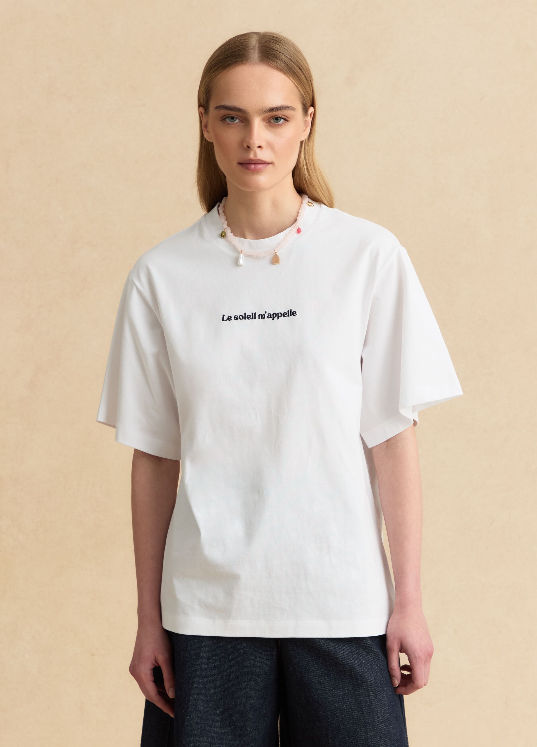White pure cotton short-sleeved T-shirt
