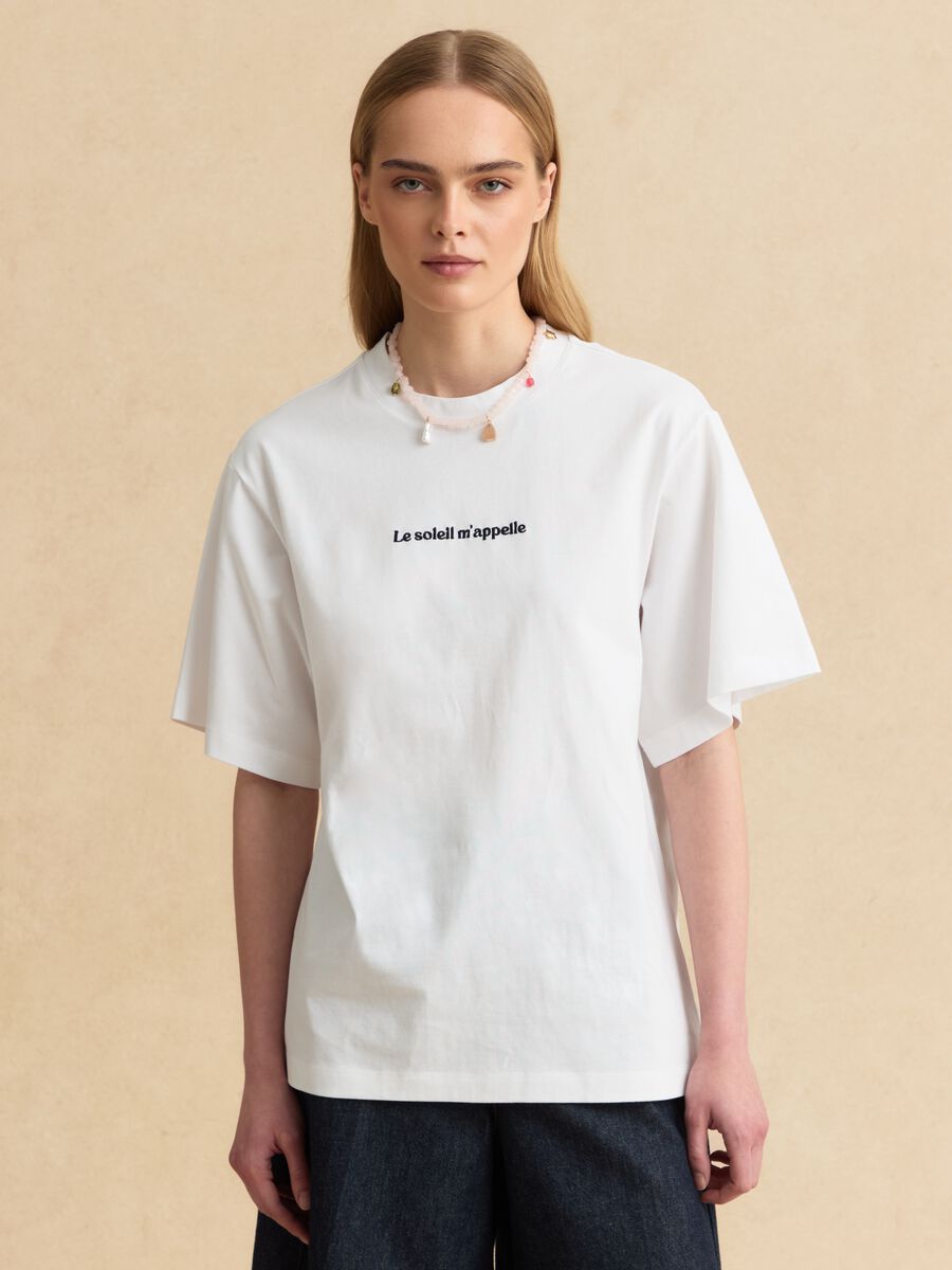 White pure cotton short-sleeved T-shirt_1