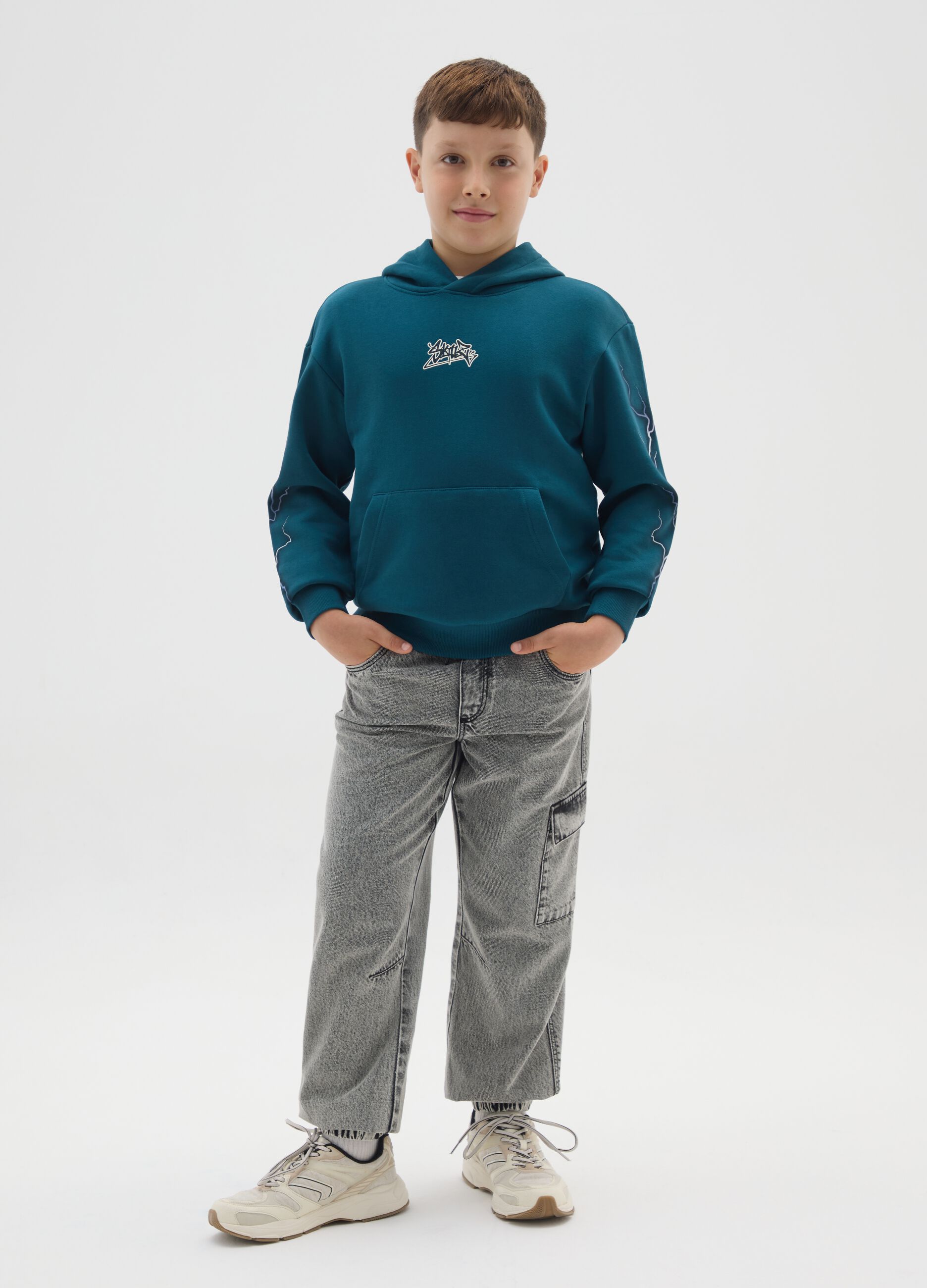 Jog denim grigio per bambino