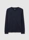 Blue long-sleeved cotton shirt_4