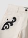 Shorts bianchi in misto lino e lyocell con ricami a contrasto regular fit_2