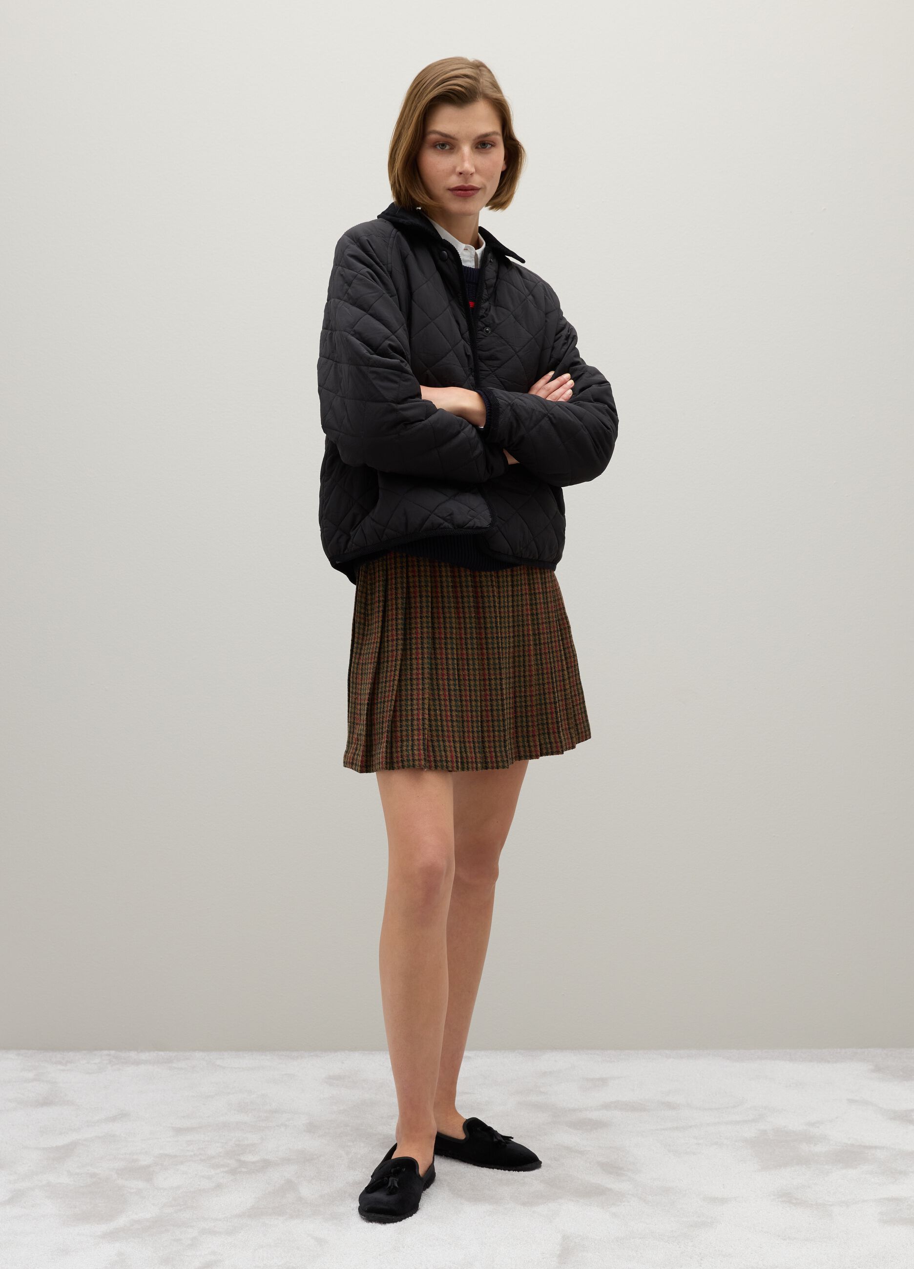 Black padded jacket regular fit