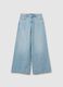 Wide leg pure cotton blue jeans_4