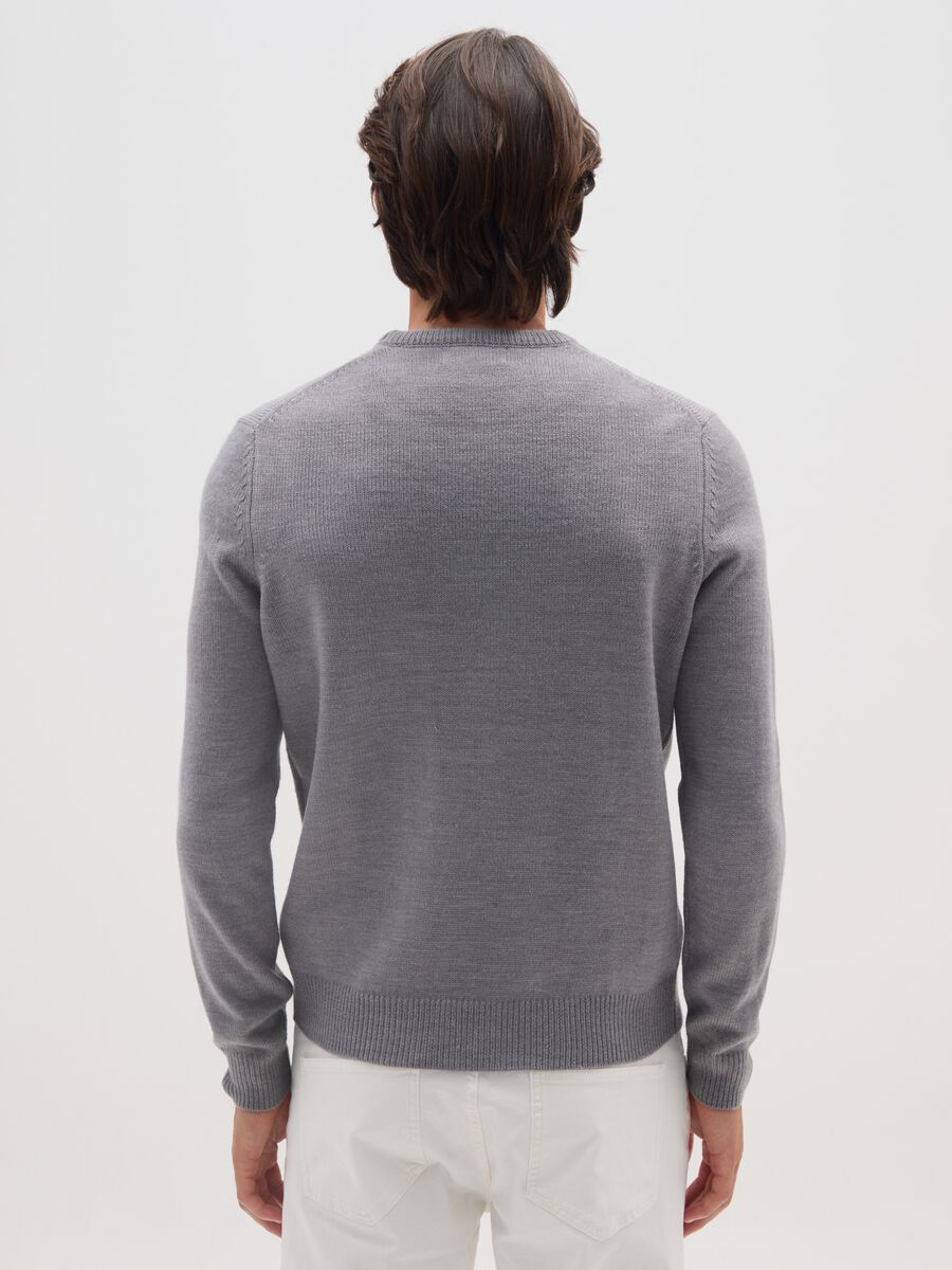 Grey Regular Fit Crew Neck Jumper_2