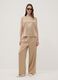 Beige stretch fabric high-neck top_1