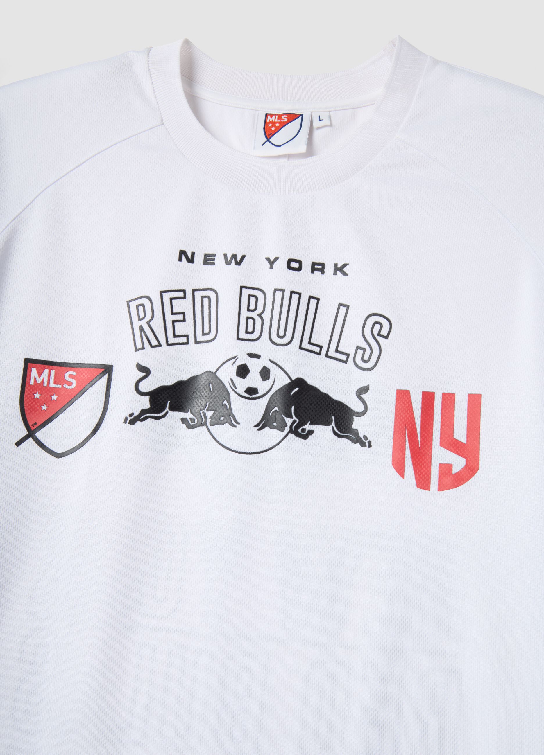 Short sleeve pure cotton white regular fit Red Bulls T-shirt