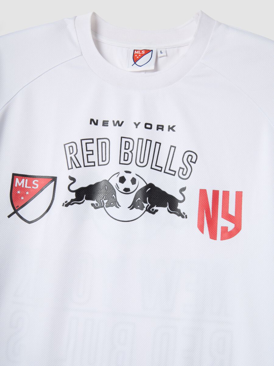 Short sleeve pure cotton white regular fit Red Bulls T-shirt_5