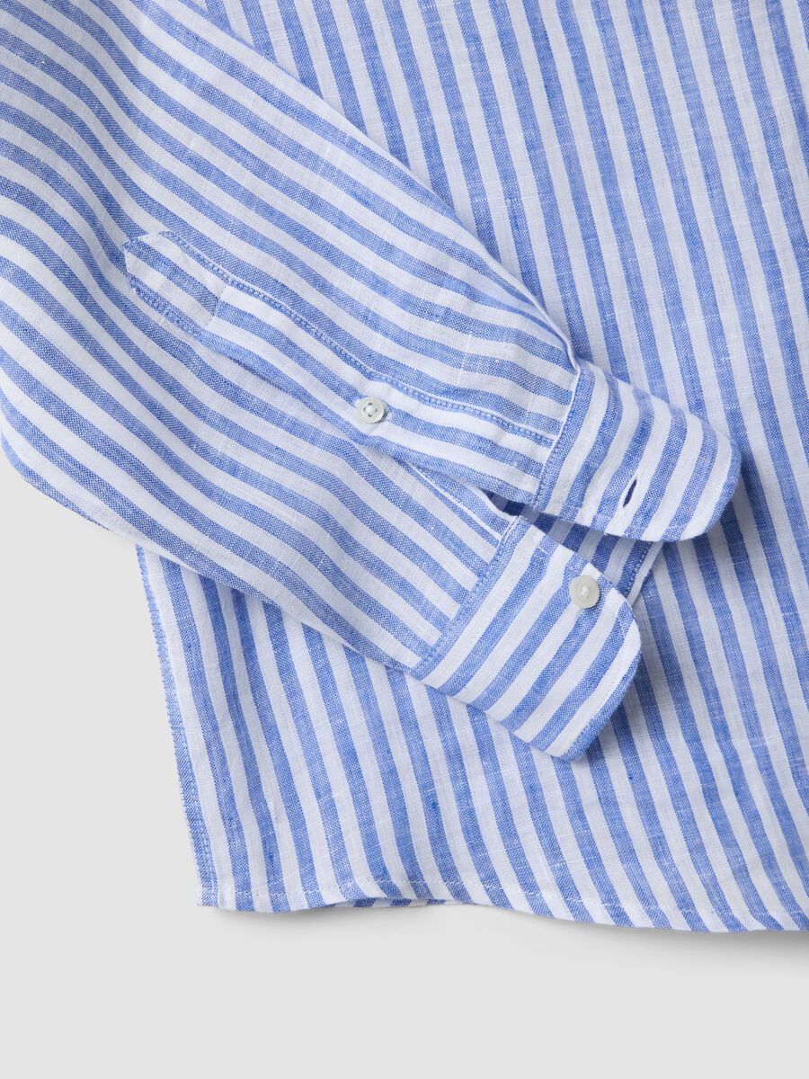Blue striped pure linen shirt &ndash; regular fit_5