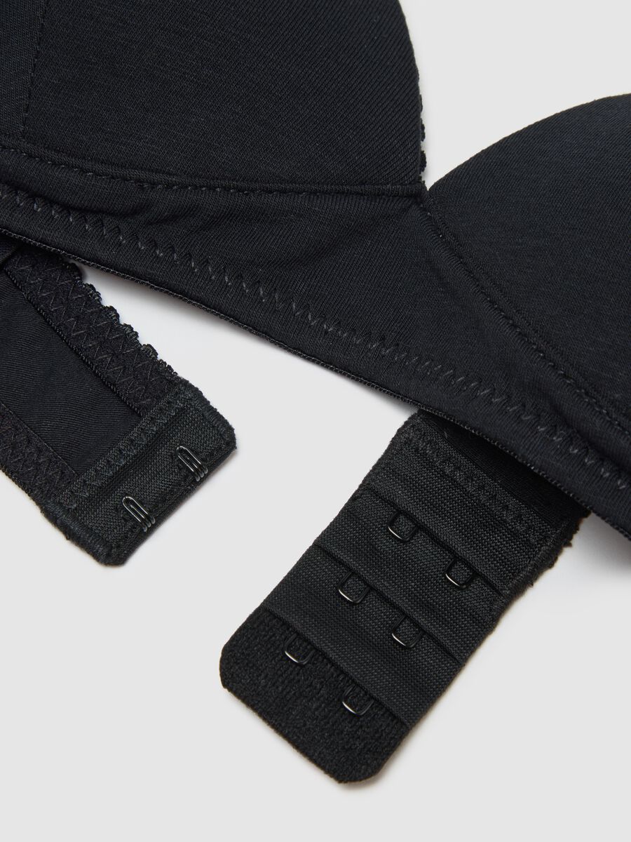 Girls' black stretch cotton bra_2