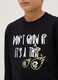 Black pure cotton regular fit t-shirt with print for boys_2