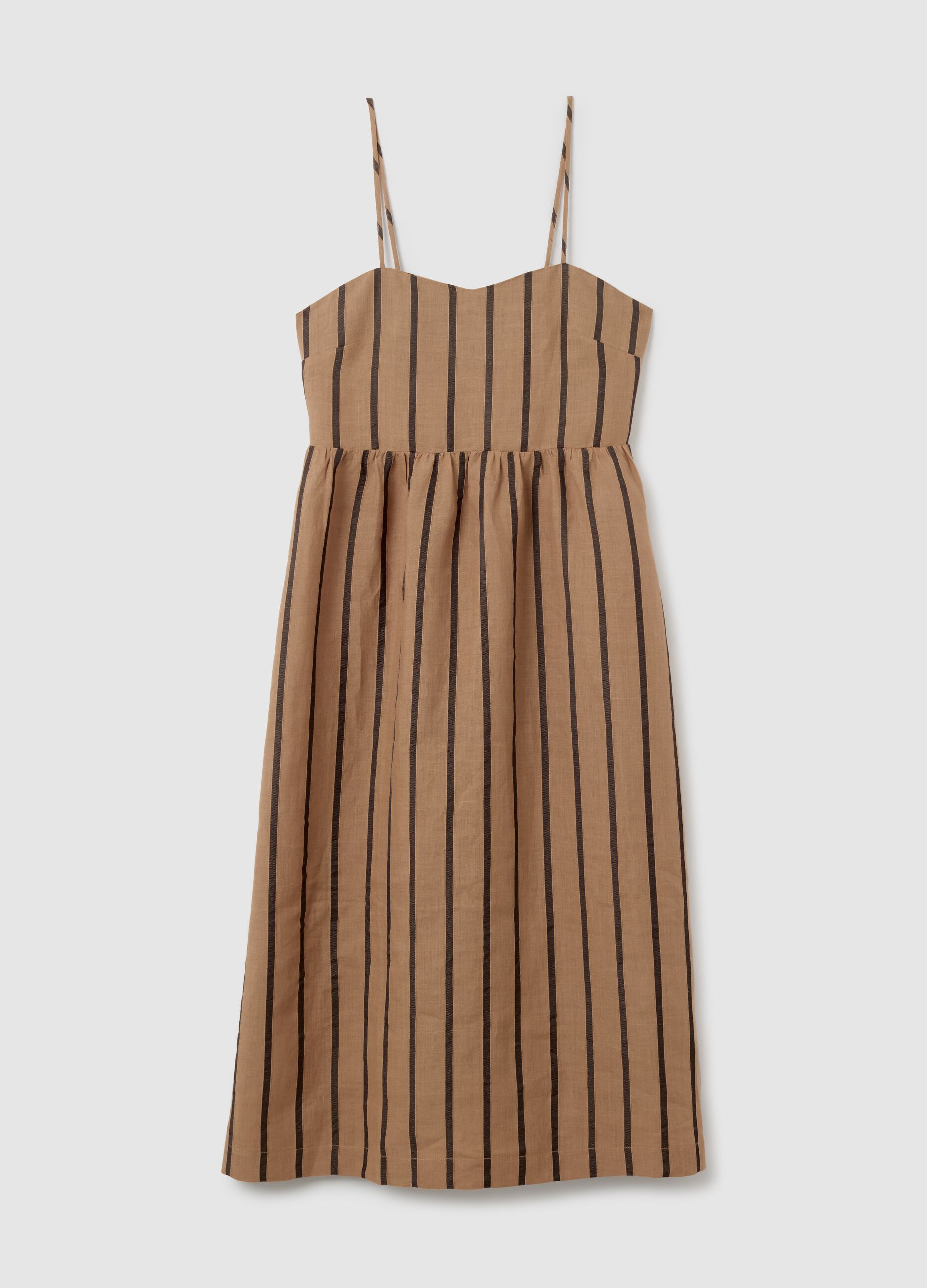 Abito lungo da donna in misto ramie multicolor regular fit