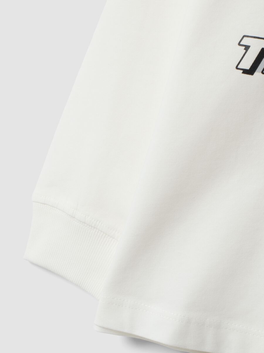White pure cotton crew-neck T-shirt with Top Speed Driver print_3