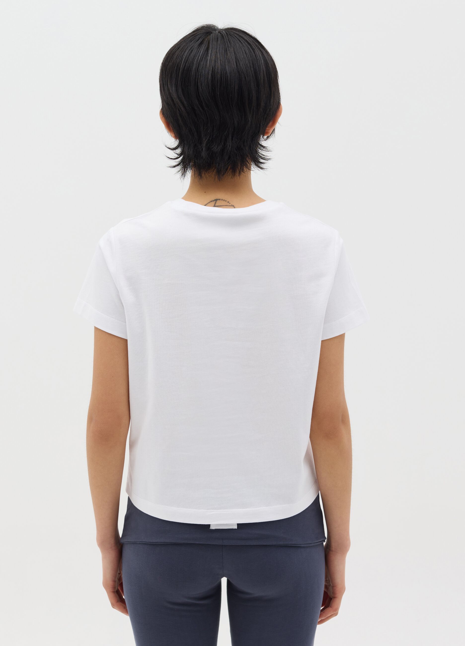T-shirt boxy fit bianca in cotone