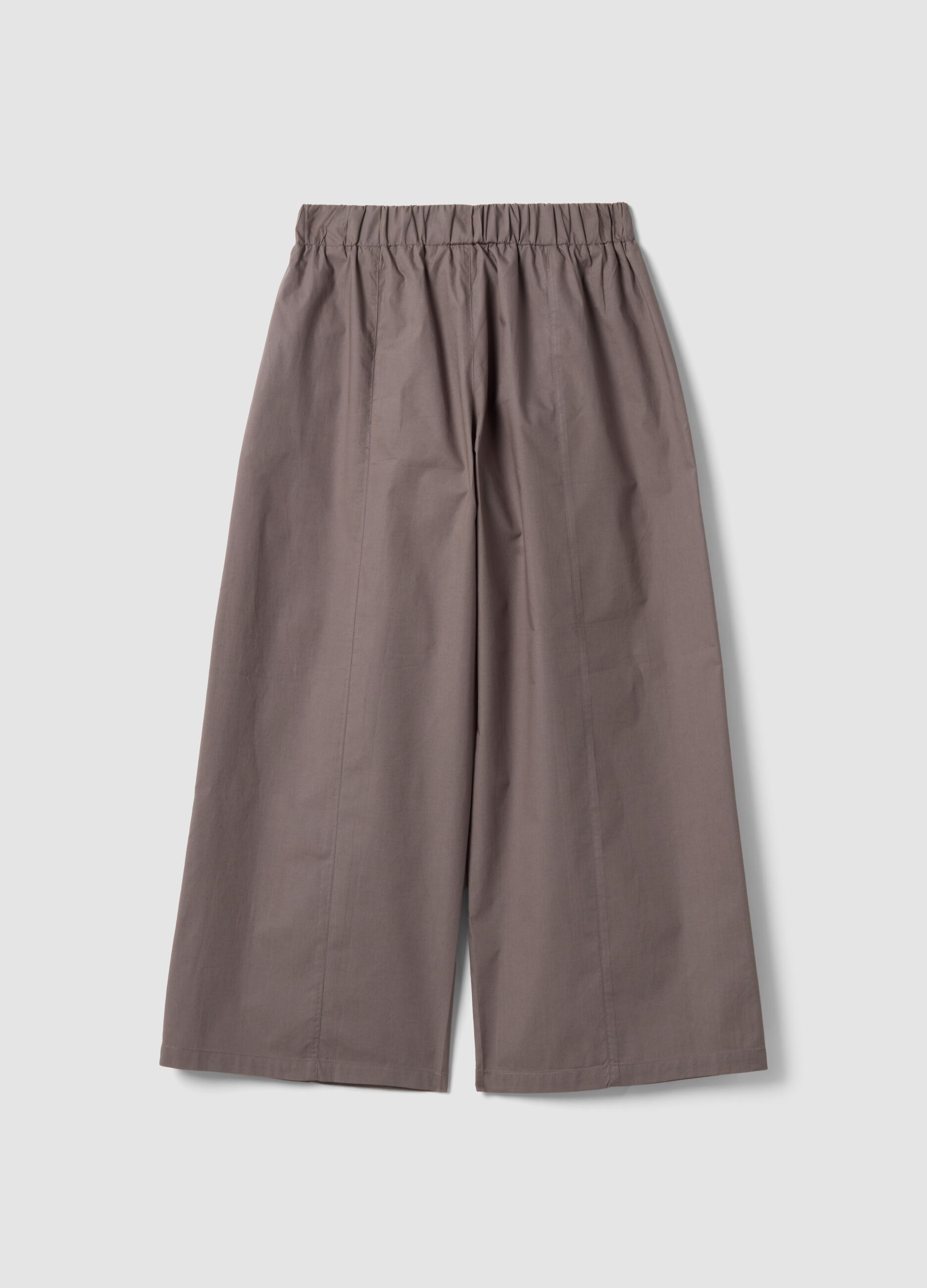 Pantaloni marroni in puro cotone con vita elastica per ragazza